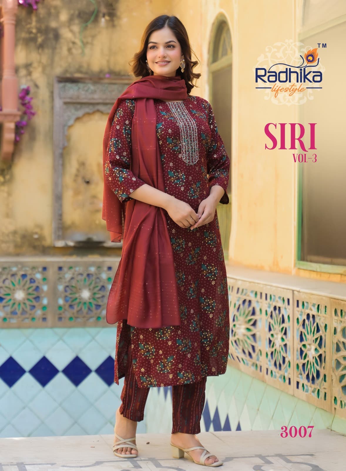 Siri Vol 3 By Radhika Rayon Printed Kurti With Bottom Dupatta Exporters In India